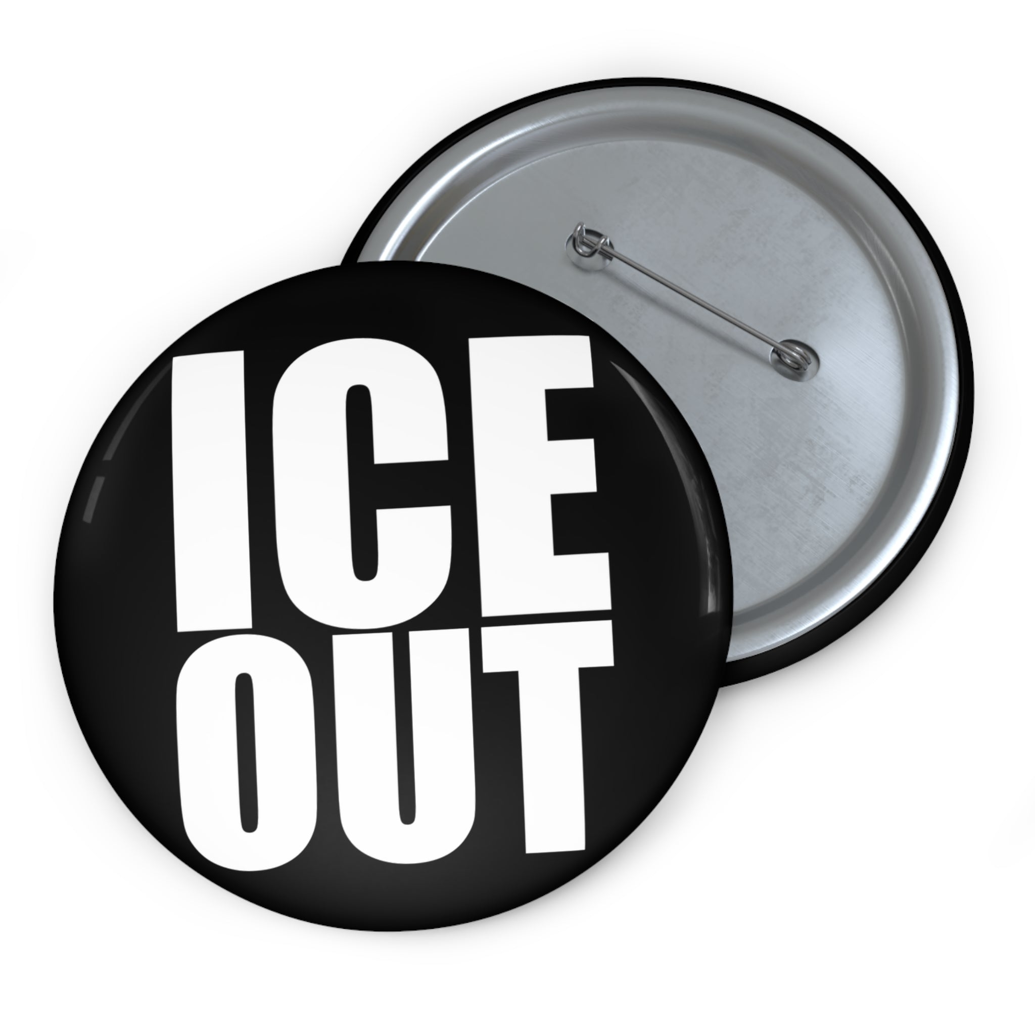 ICE OUT pinback button I Smart Typography