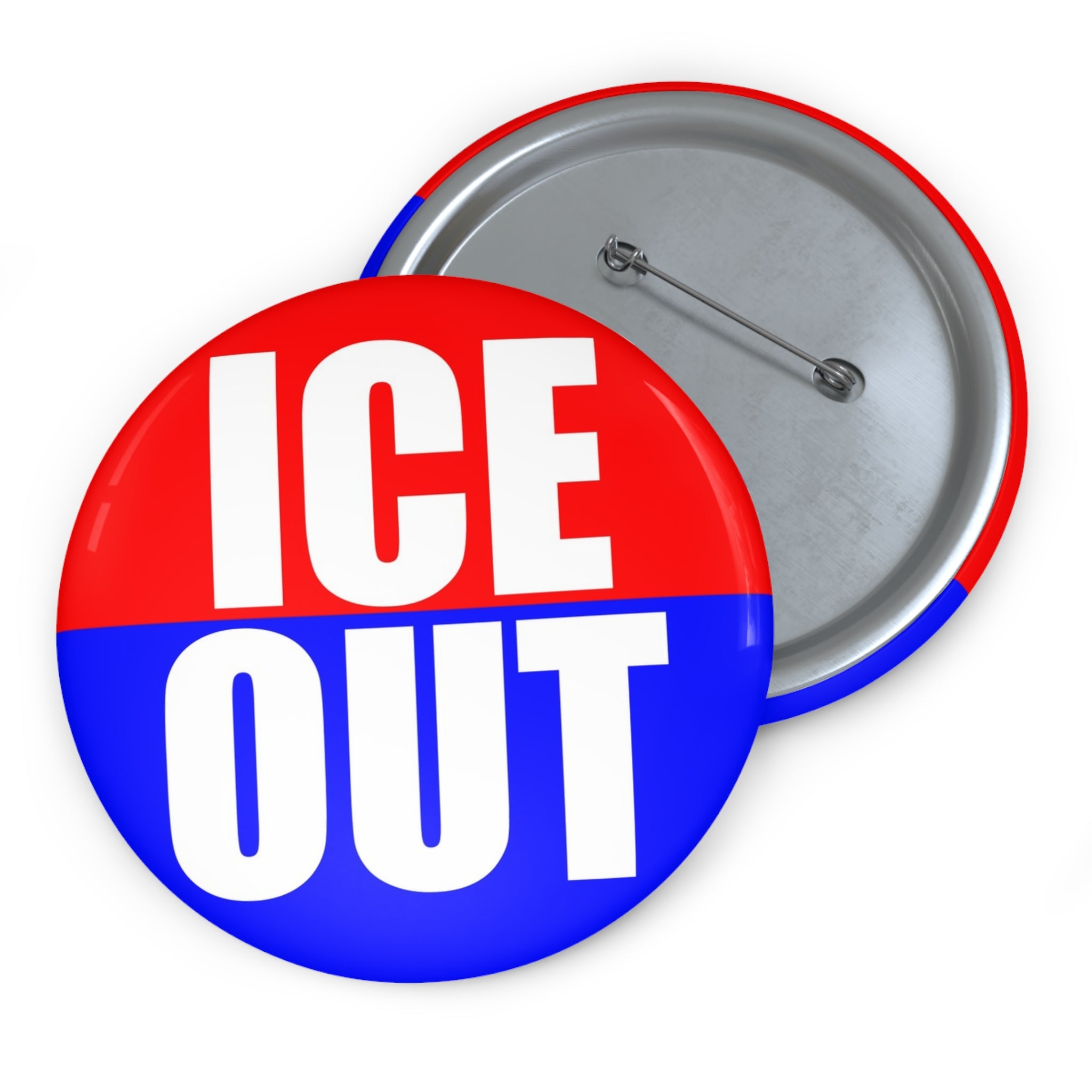 ICE OUT Red, White, and Blue pin | red and blue political style button