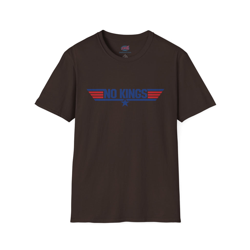 No Kings Top Gun movie logo parody graphic tee | Political Humor