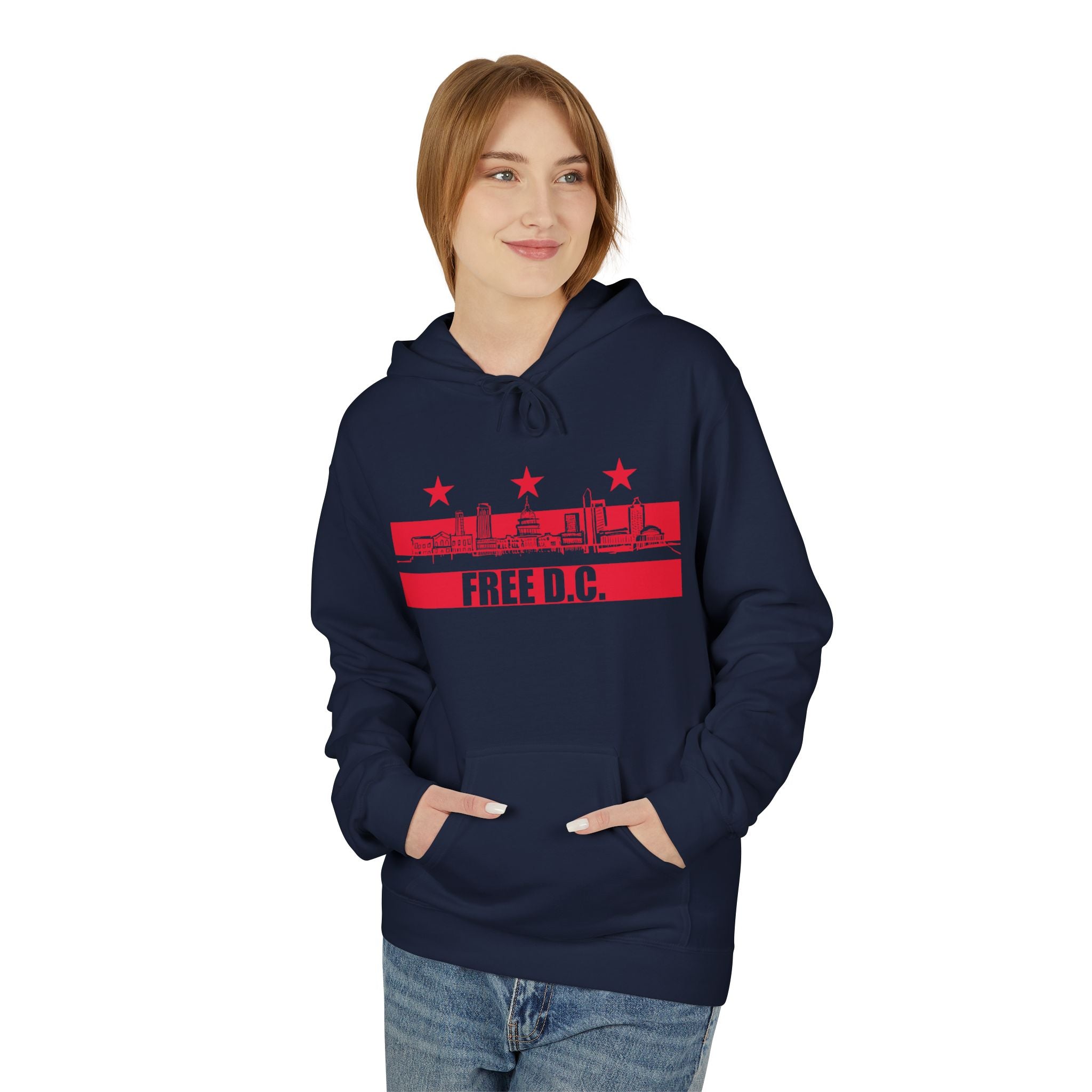 Free DC Hand-Drawn Washington DC Skyline Hoodie I Anti-Trump Fuck ICE