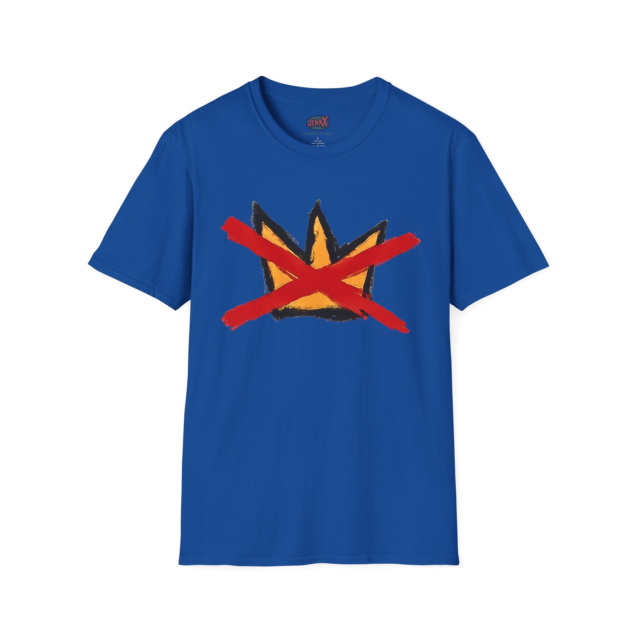 No Kings Crown Protest T-Shirt, Anti-Trump Activist Tee, Unisex Softstyle Shirt, Political Graphic Clothing, Hand-Drawn Protest Art Apparel