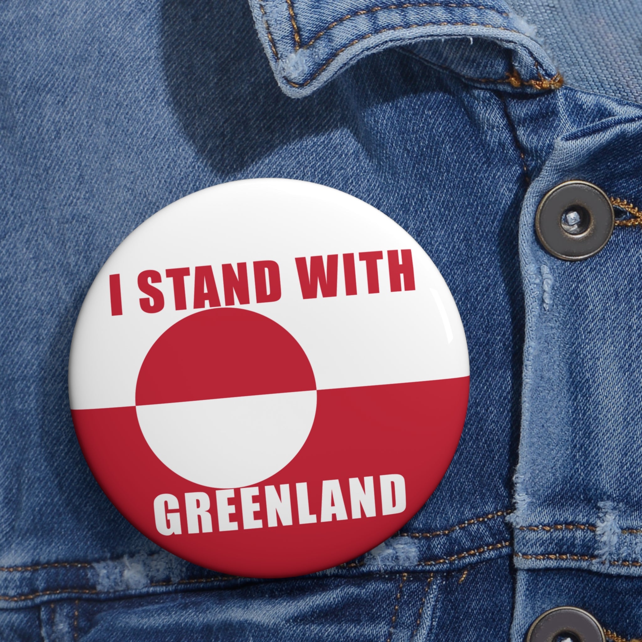 Stand With Greenland Pin Button | Political Support Badge