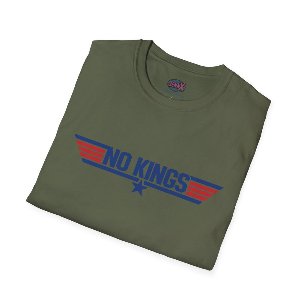 No Kings Top Gun movie logo parody graphic tee | Political Humor