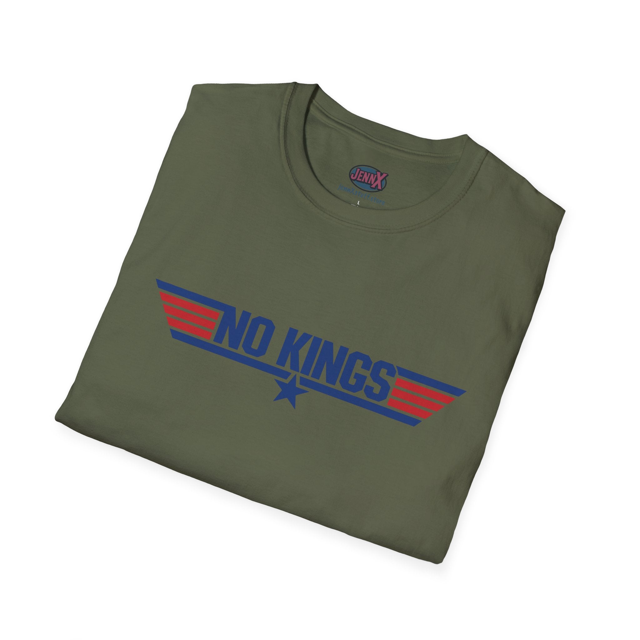 No Kings Top Gun movie logo parody graphic tee | Political Humor
