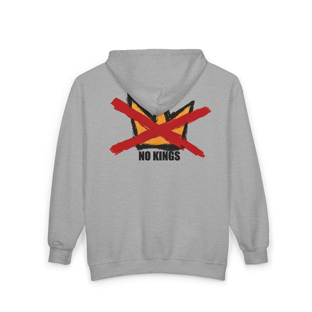 No Kings Hoodie Hand-Darawn design - Die-Cut Protest Sticker Included
