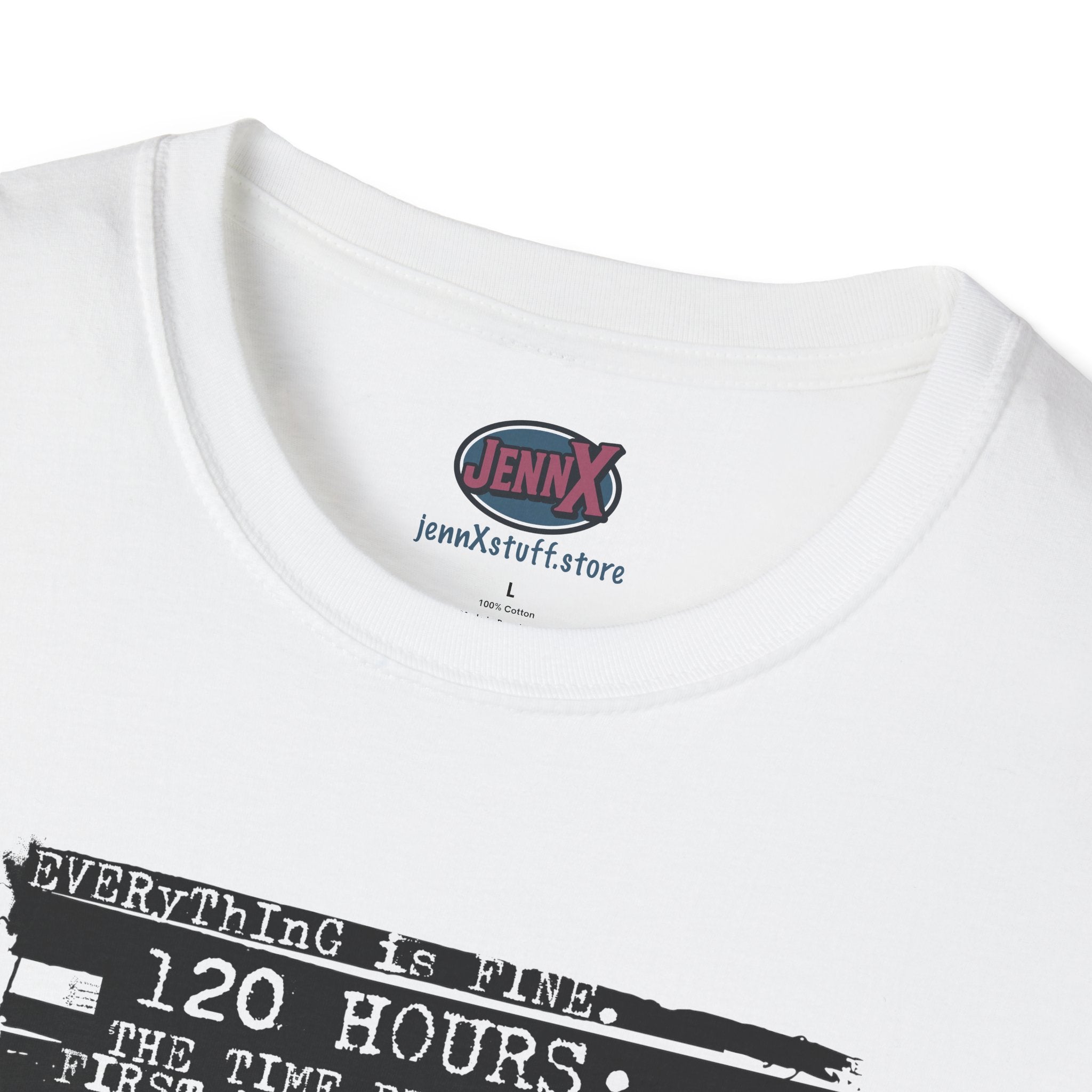 120 Hours distressed barcode graphic T-Shirt | vintage scanner art
