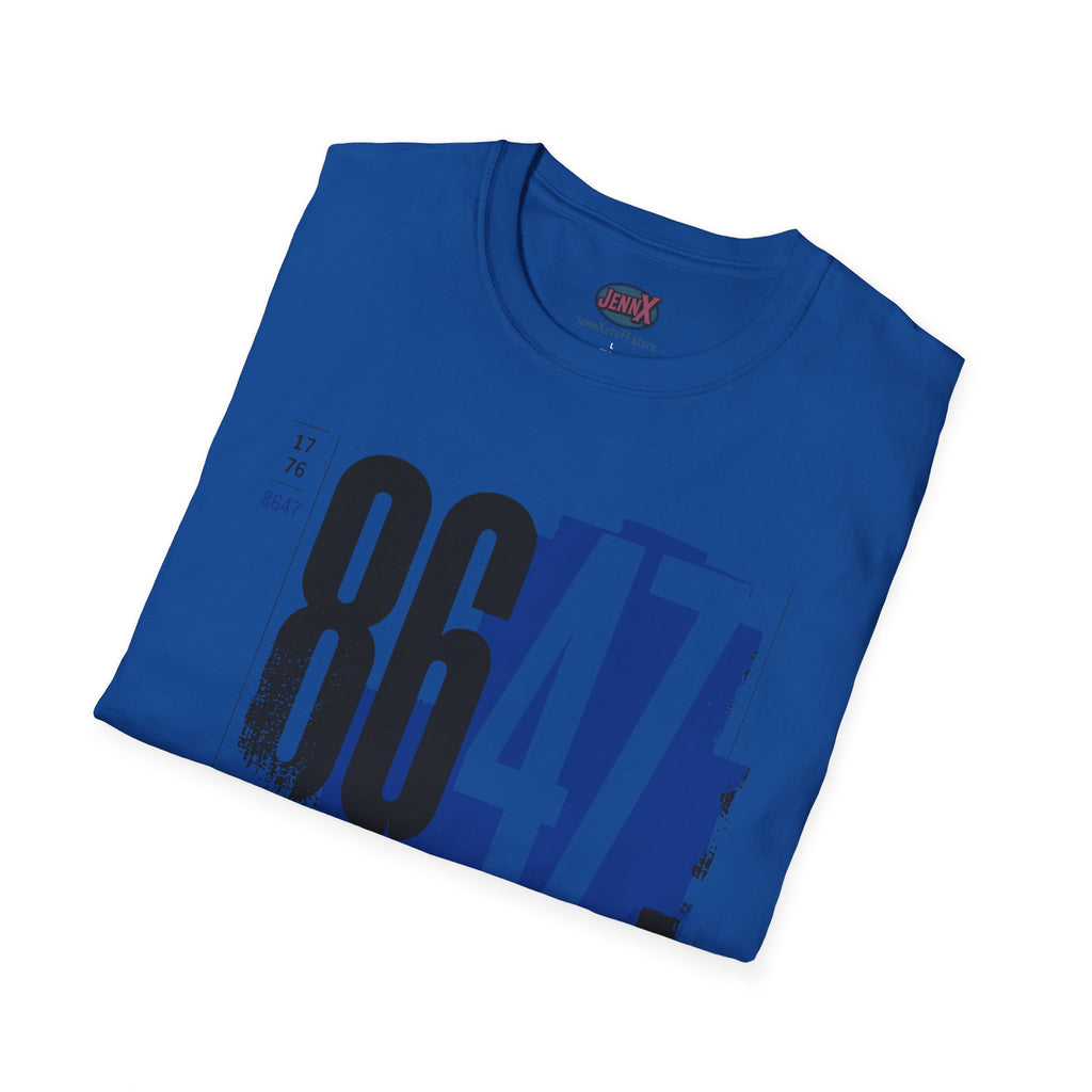 8647 Tee | Bold Blue Black Typographic T-Shirt I We The People Kick Him Out