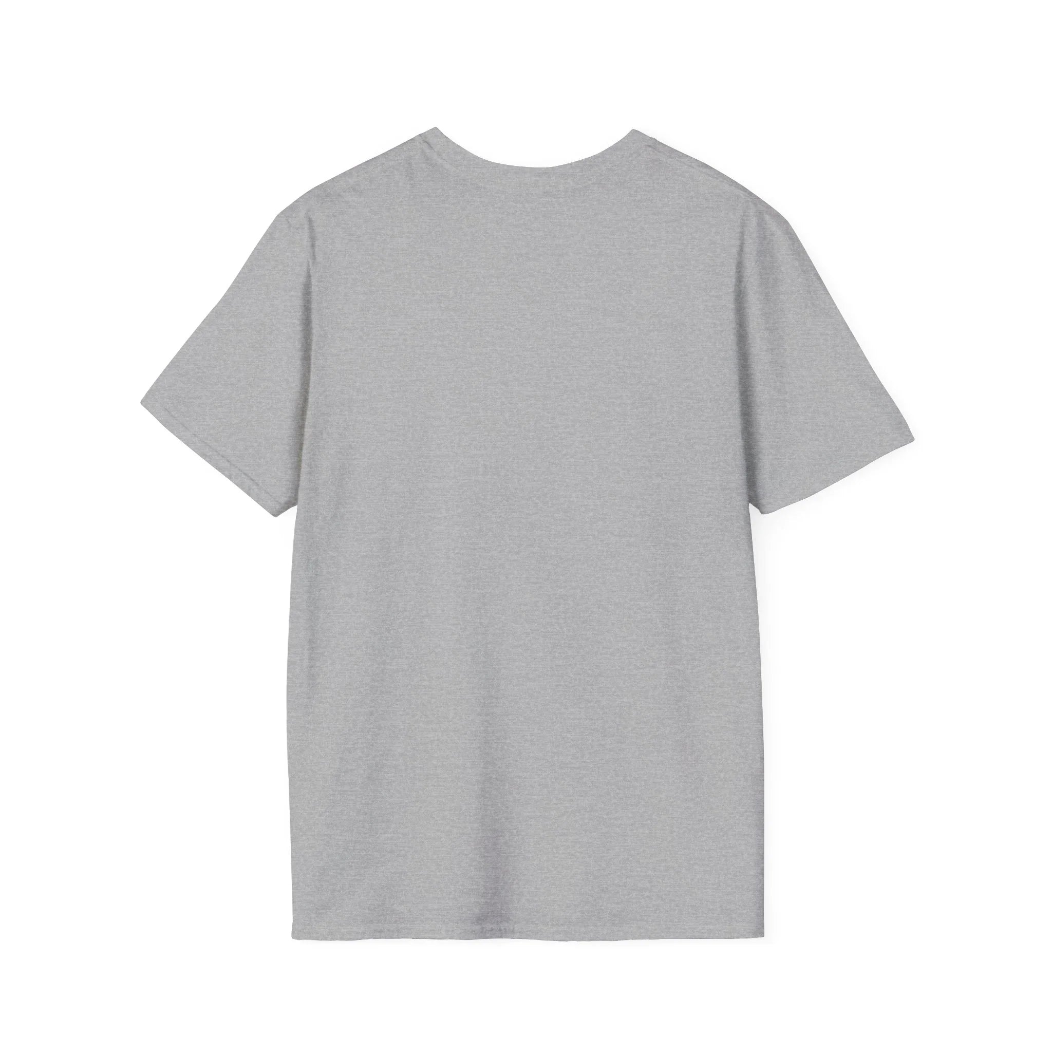 Plain gray protest tee back view, ready for bold activist graphics and statement designs.