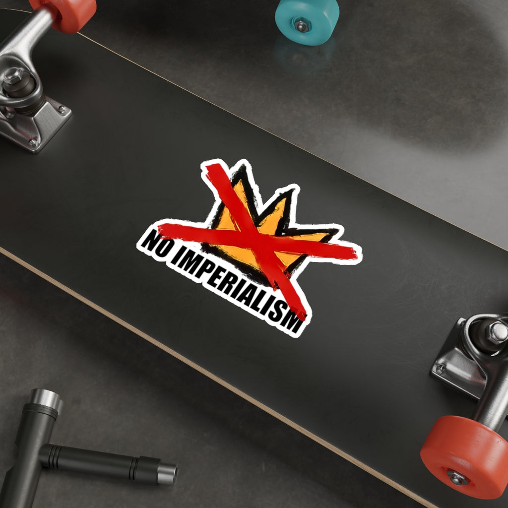 No Imperialism No Kings Sticker | Anti-Imperialism Die-Cut Sticker, Artist-Made, Hand-Drawn