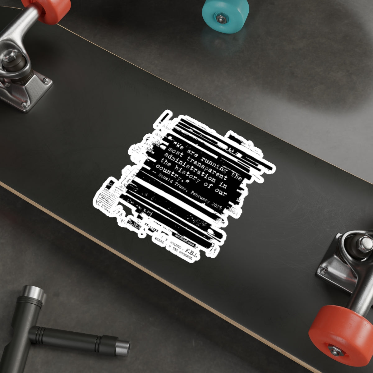 Epstein Files Trump Lies JOD Quote Sticker | Redaction is hand-drawn