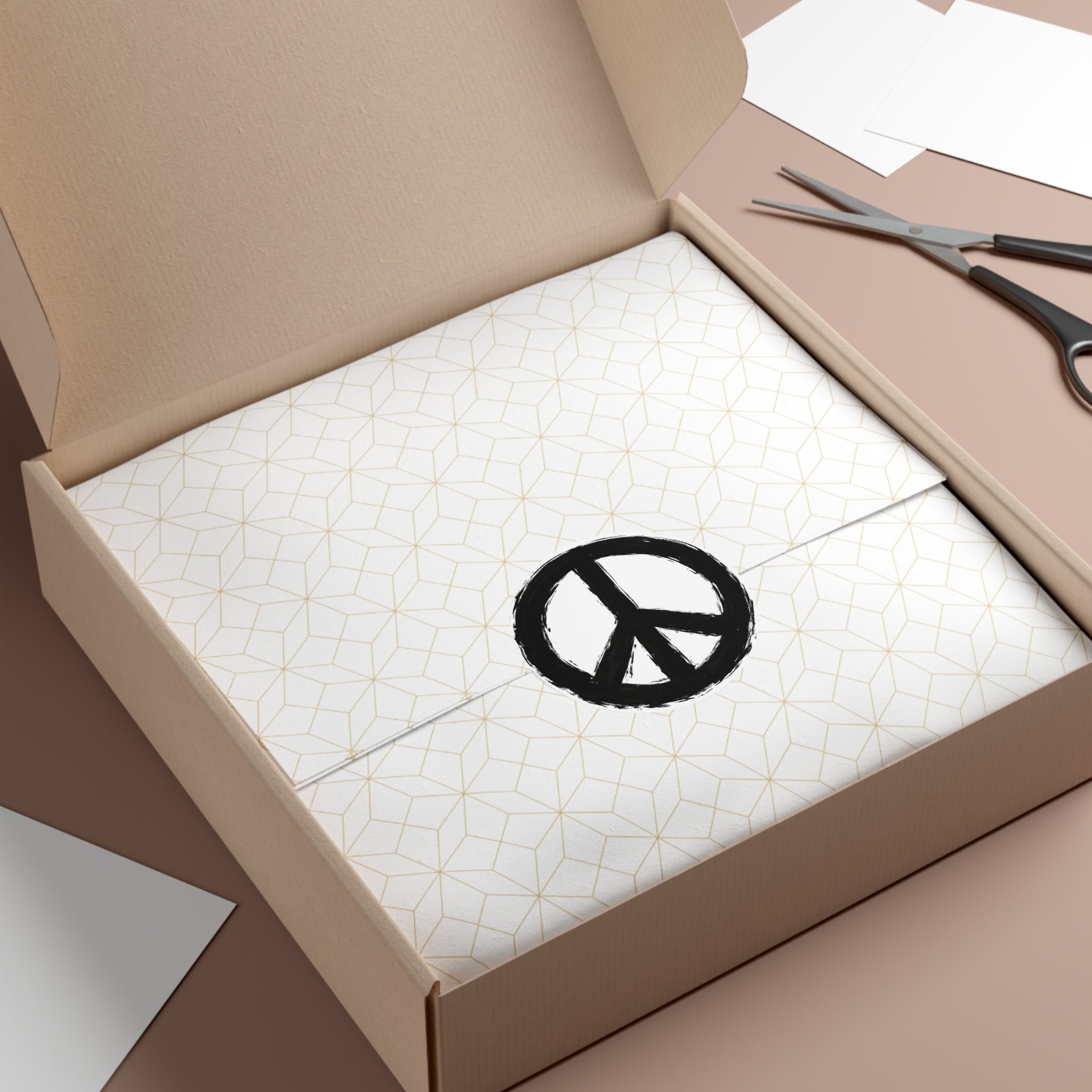 Hand-Painted Peace Symbol Round Vinyl Sticker | Black Brushstroke Peace Sign