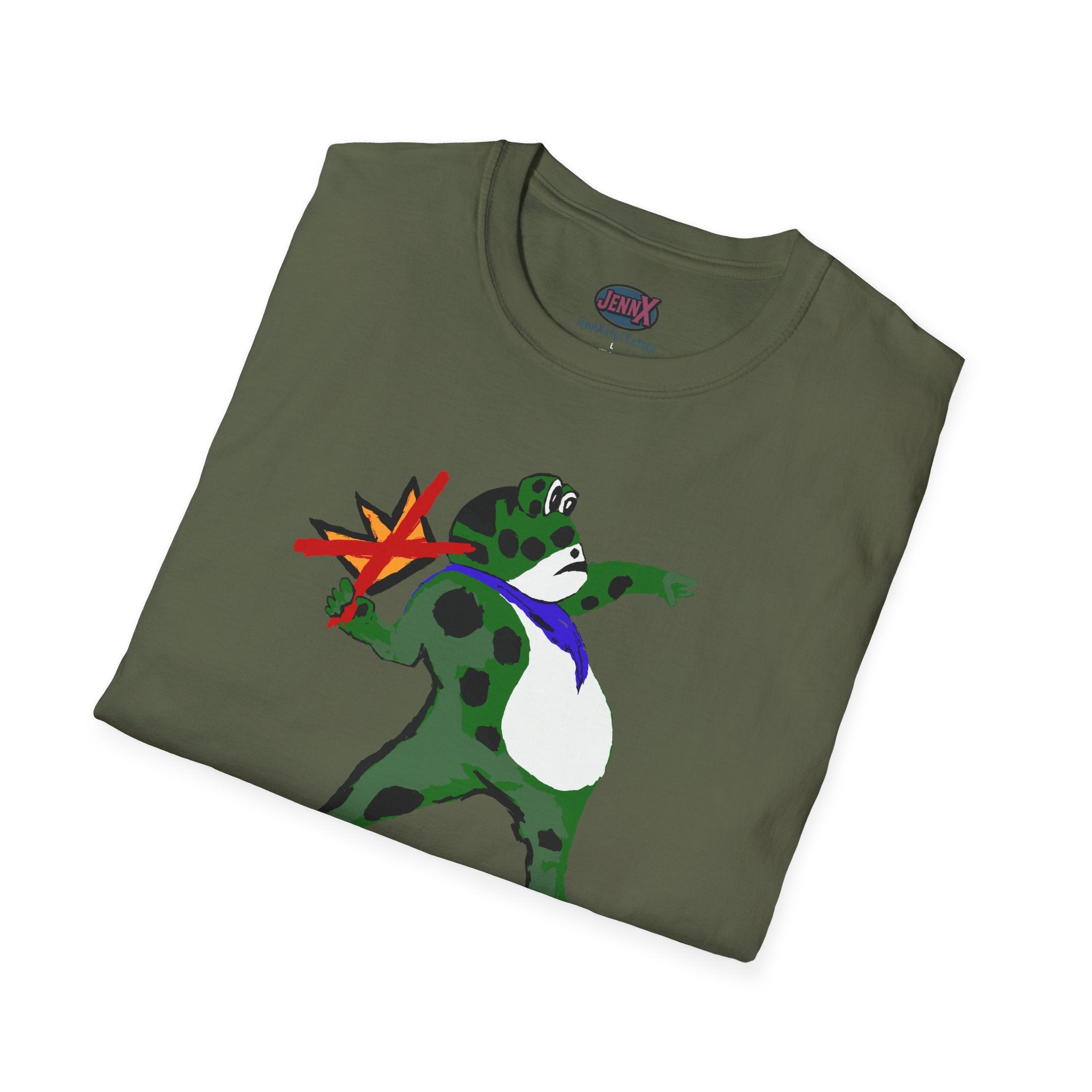 No Kings Banksy Flower Thrower inspired Protest Frog T-Shirt
