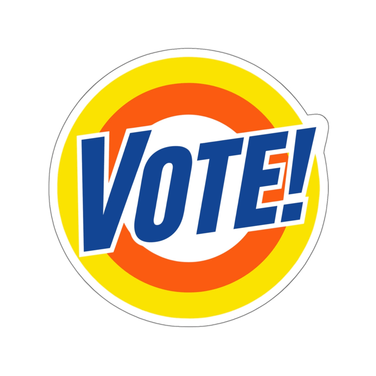 Vote! Round Sticker | Die Cut Sticker, Voter Awareness Decal