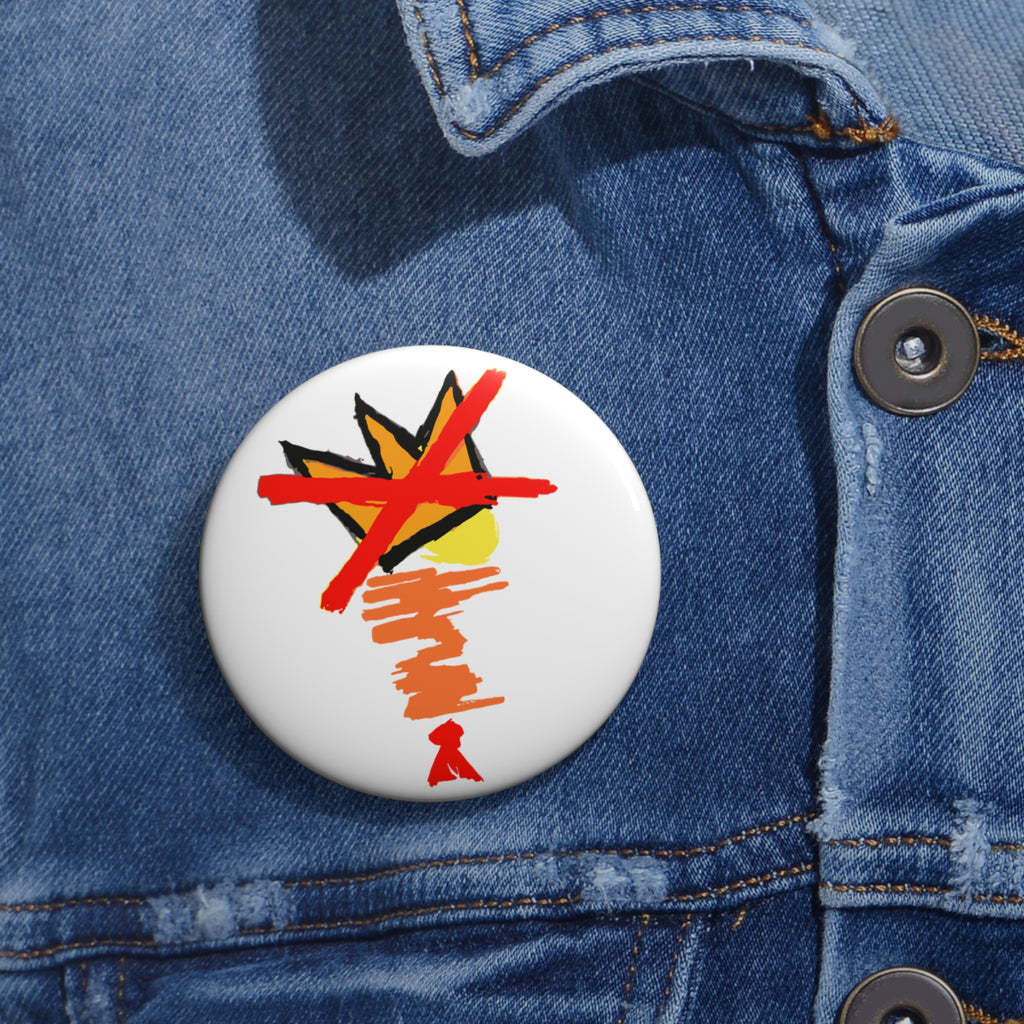 No King Botton - Anti-Trump Dictatorship Takeover Pin - Original Abstract Portrait of It