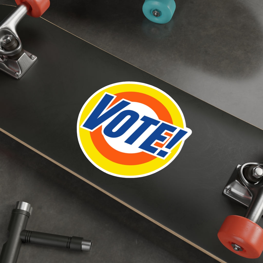 Vote! Round Sticker | Die Cut Sticker, Voter Awareness Decal