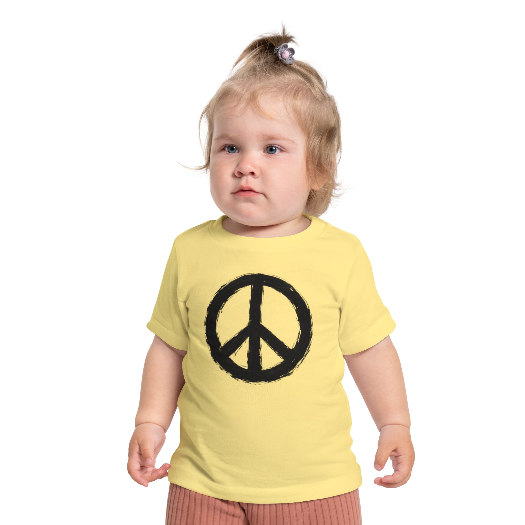 Hand-Drawn Peace Sign Baby T-Shirt | Minimal Hippie Graphic