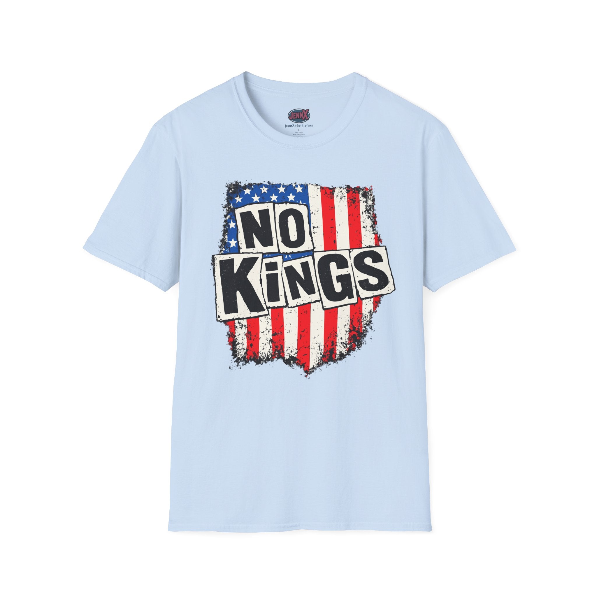 No Kings Sex Pistols parody American Flag T-Shirt
