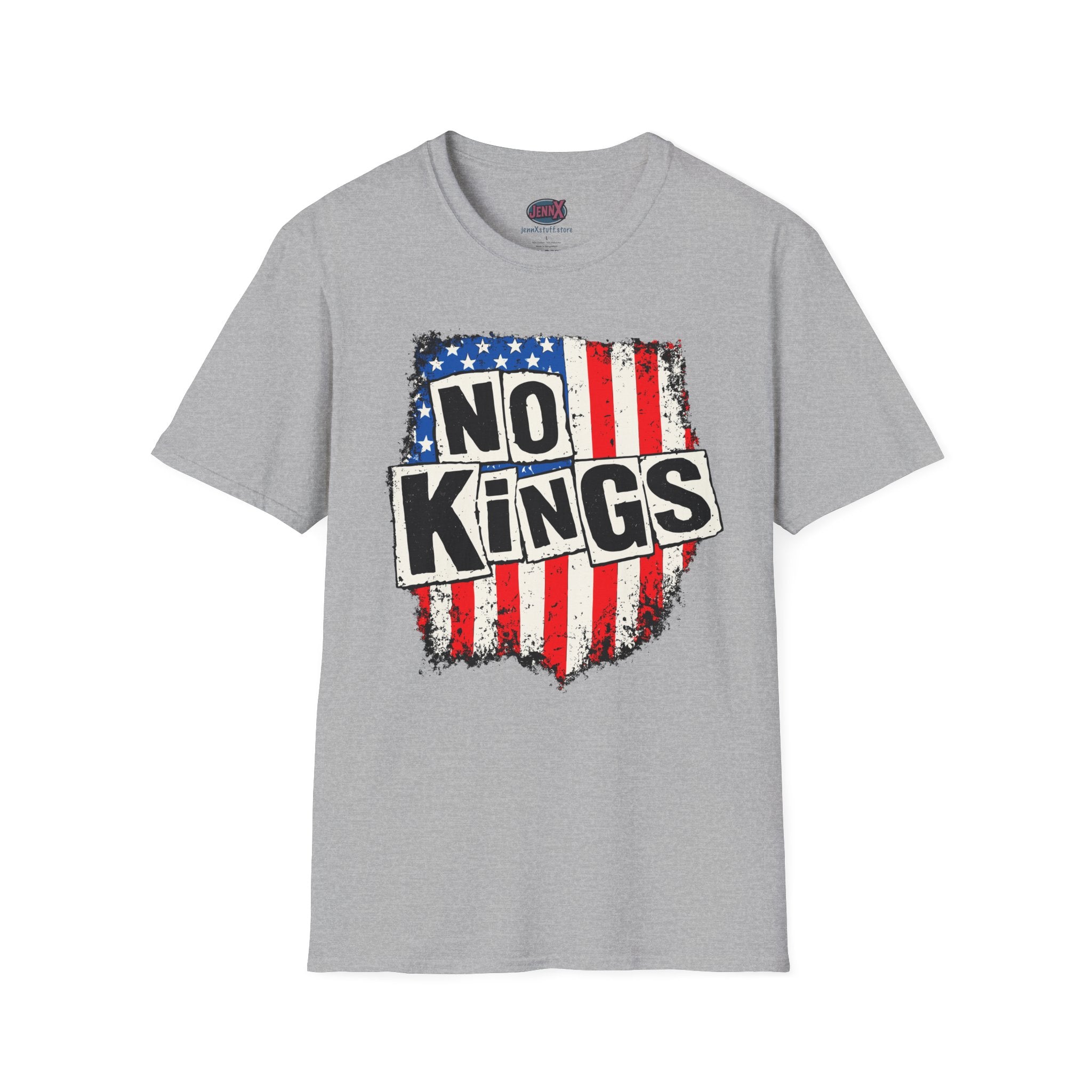 No Kings Sex Pistols parody American Flag T-Shirt
