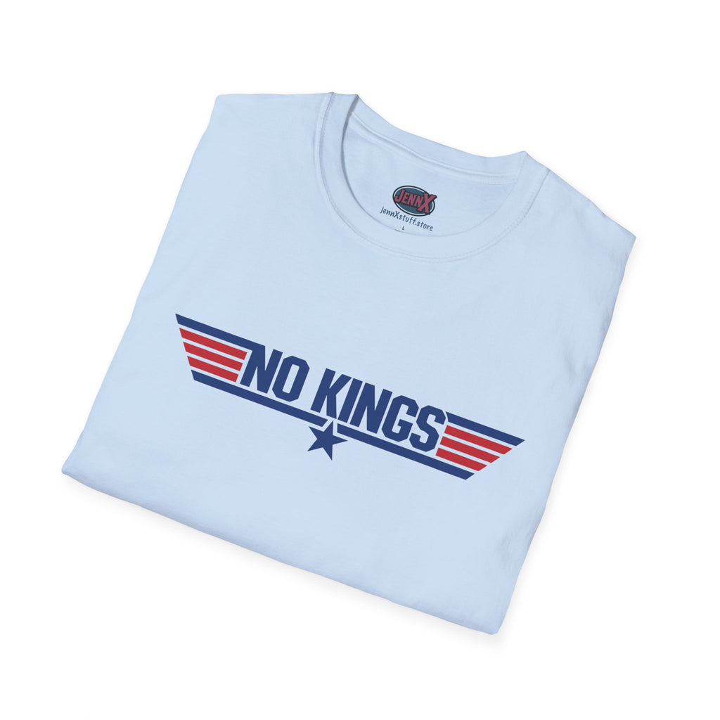 No Kings Top Gun movie logo parody graphic tee | Political Humor