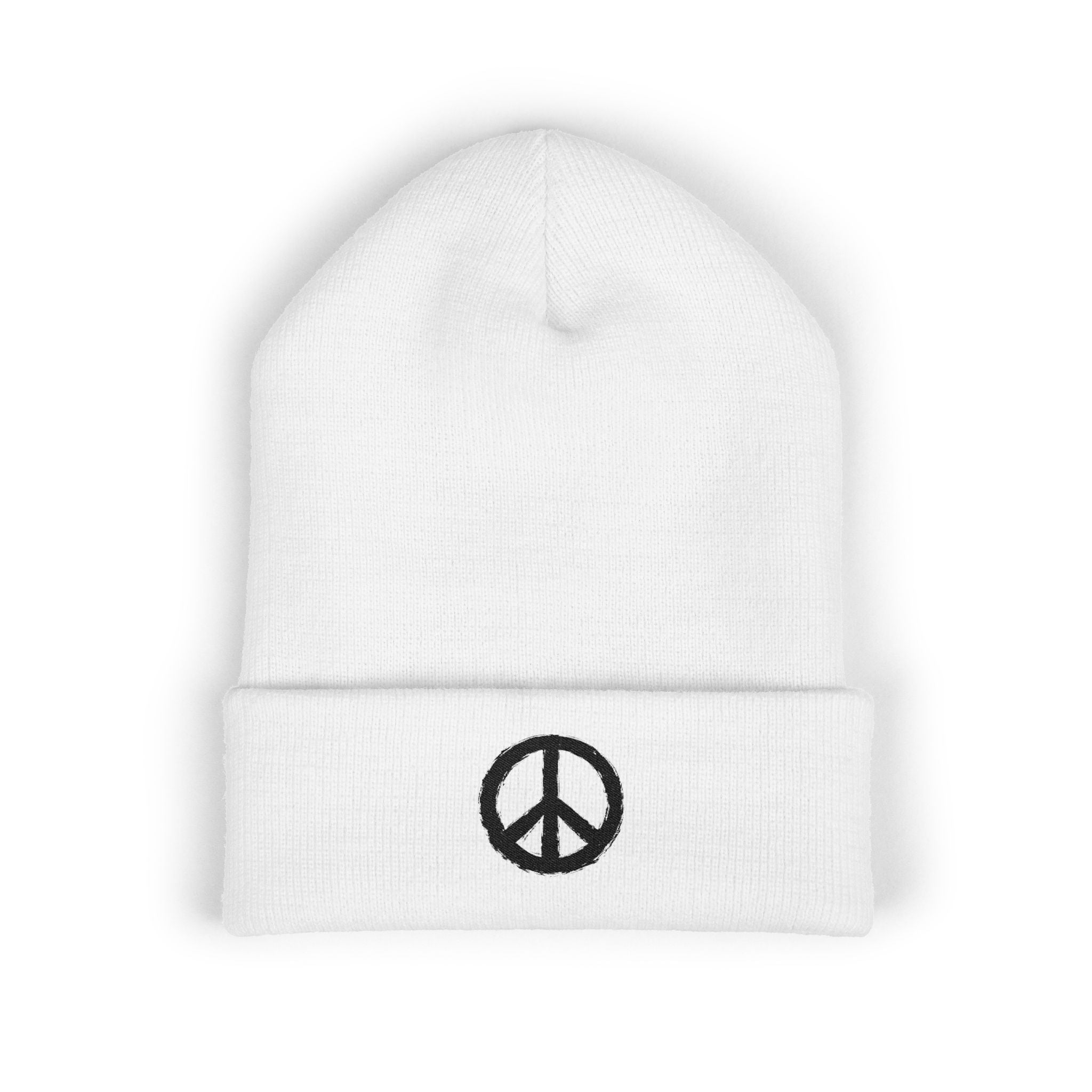 Peace Sign Embroidered Beanie I Hand-Painted