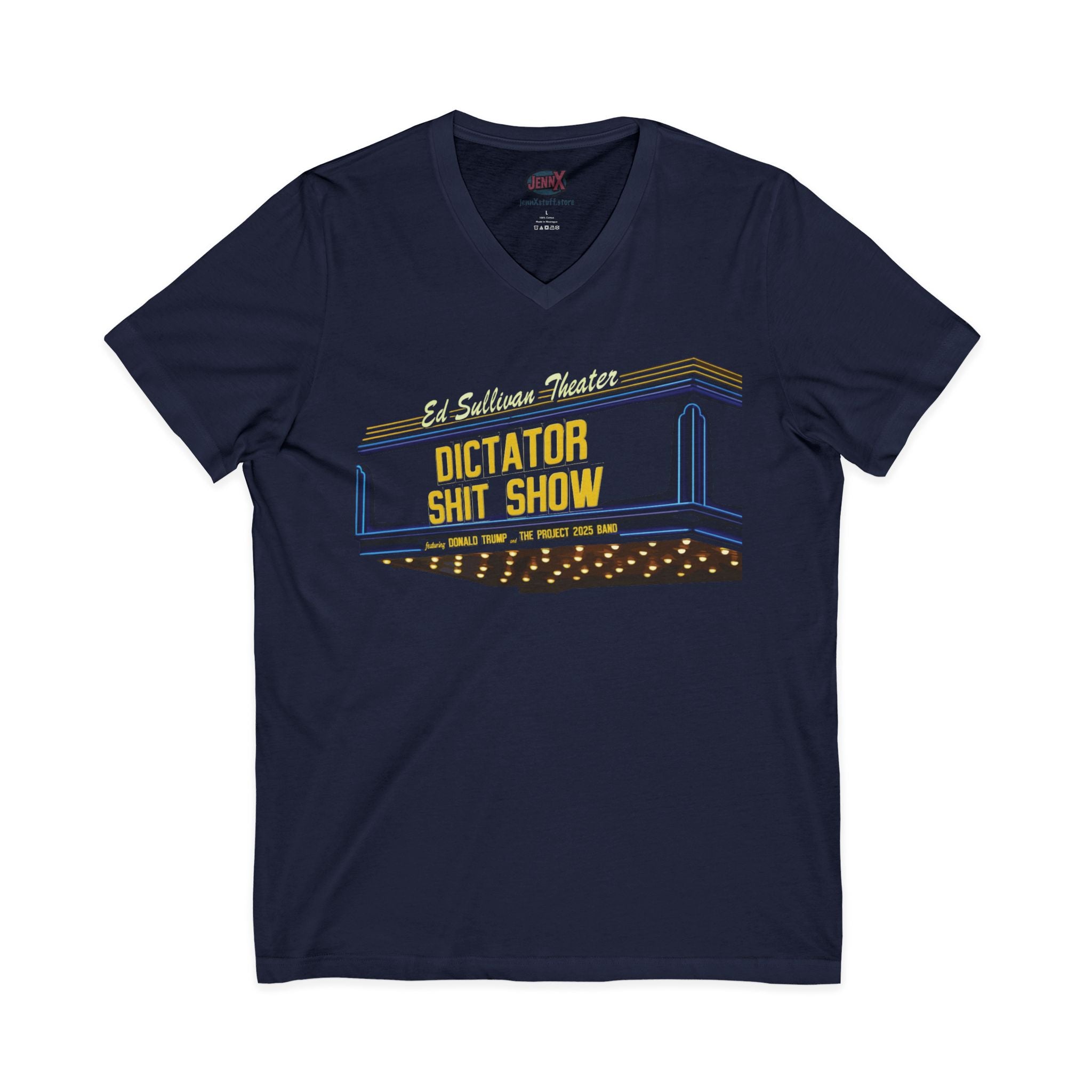 Colbert, Kimmell, free speech shirt - " The Dictator Shit Show Featuring Donald Trump and The Project 2025 Band"