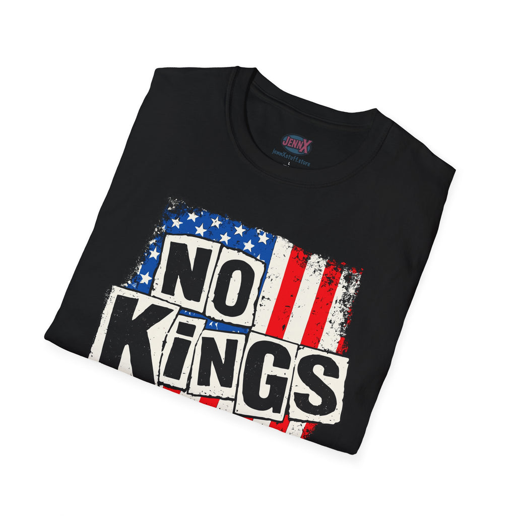 No Kings Sex Pistols parody American Flag T-Shirt