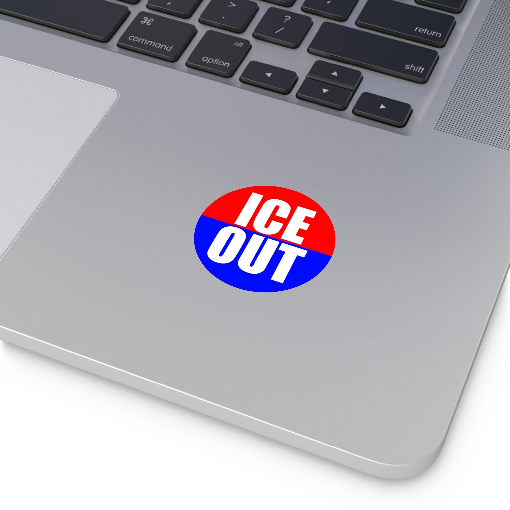 ICE OUT Red, White, and Blue Round Vinyl Sticker | Anti Immigration gestapo