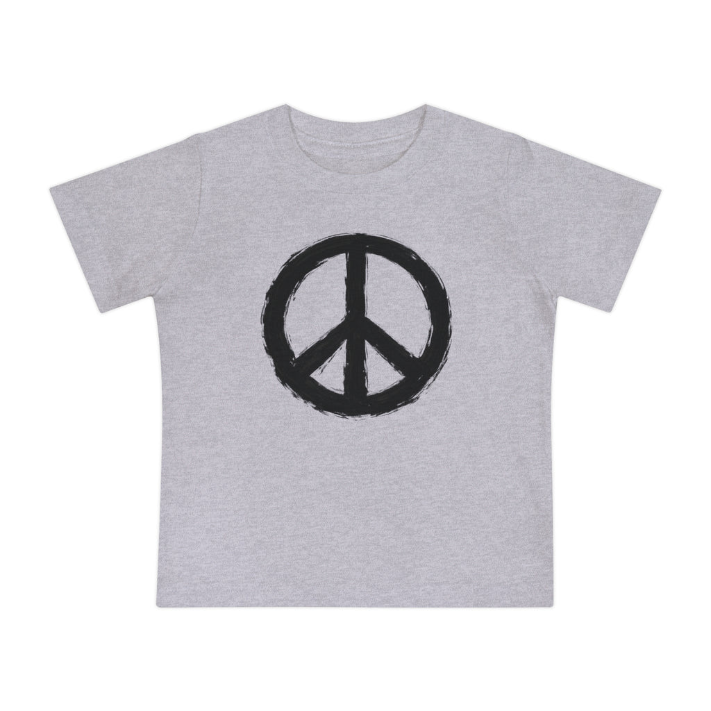 Hand-Drawn Peace Sign Baby T-Shirt | Minimal Hippie Graphic