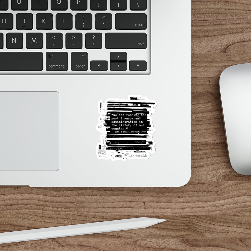 Epstein Files Trump Lies JOD Quote Sticker | Redaction is hand-drawn