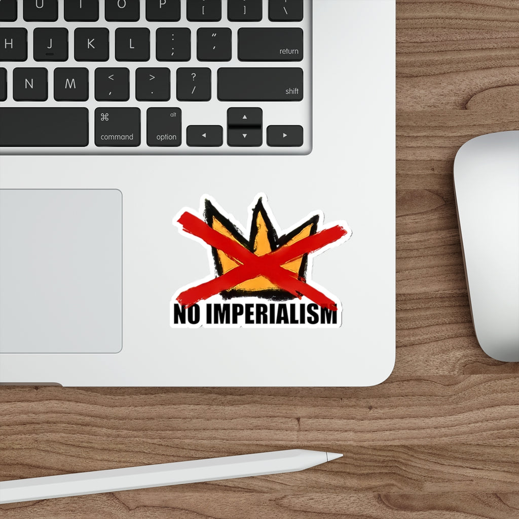 No Imperialism No Kings Sticker | Anti-Imperialism Die-Cut Sticker, Artist-Made, Hand-Drawn