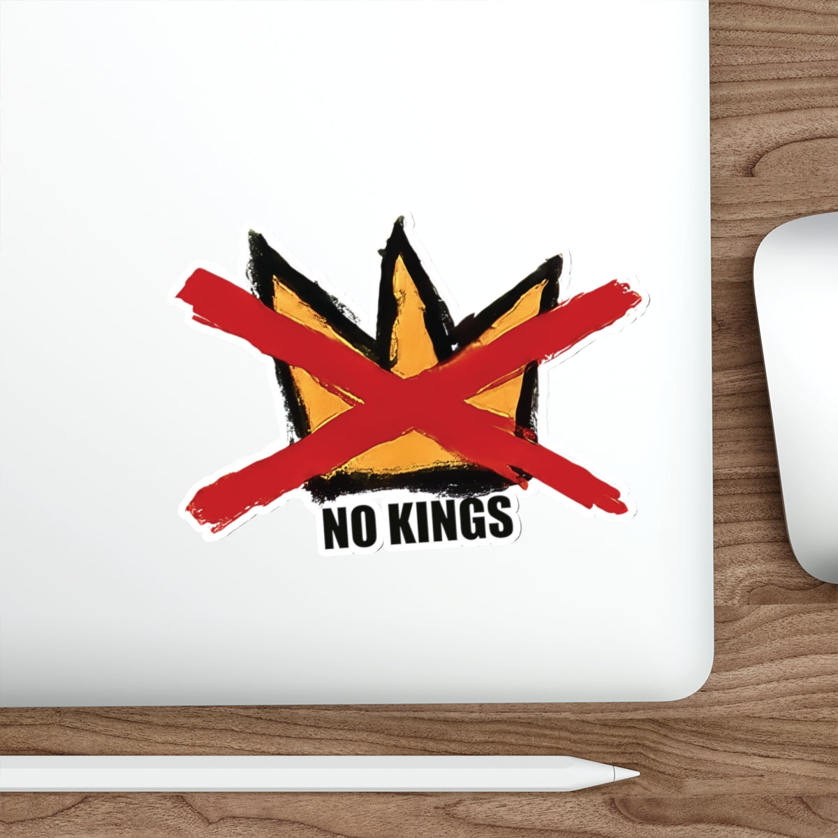 No Kings Hand-drawn Die-Cut Sticker - Artist Made!