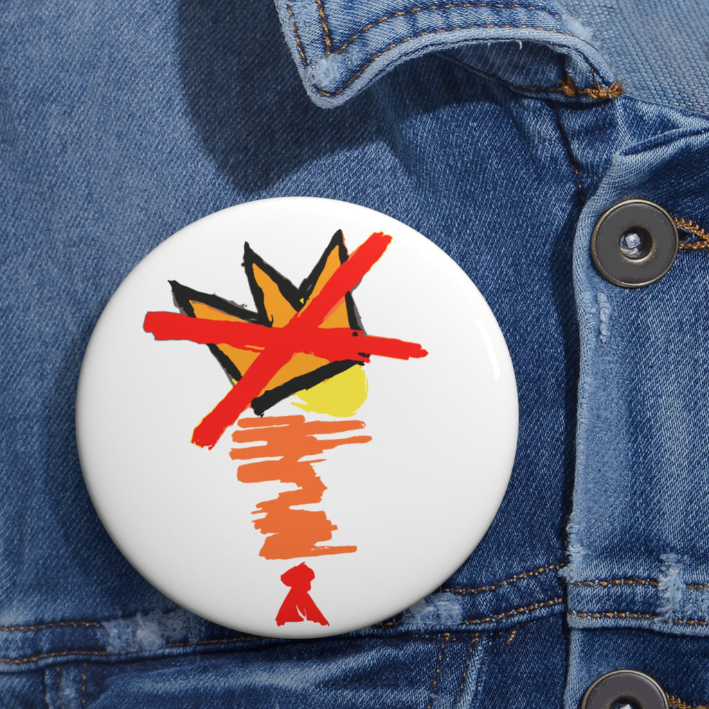 No King Botton - Anti-Trump Dictatorship Takeover Pin - Original Abstract Portrait of It