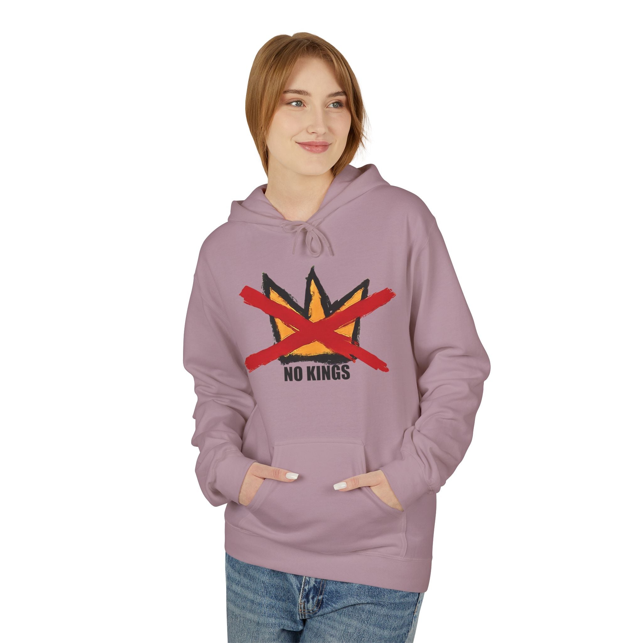 No Kings Hand-Drawn Graphic Hoodie | Includes No Kings sticker