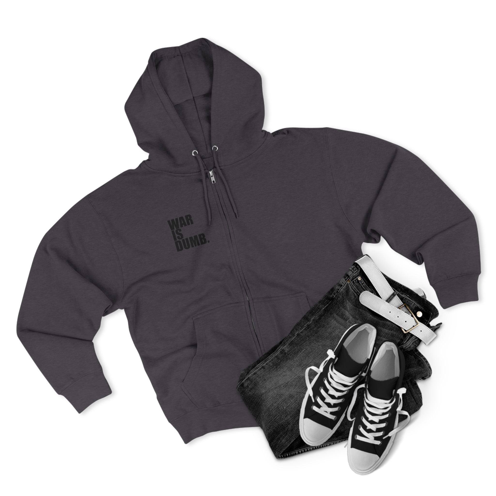 Anti-War Zip Hoodie | Peace Protest Statement