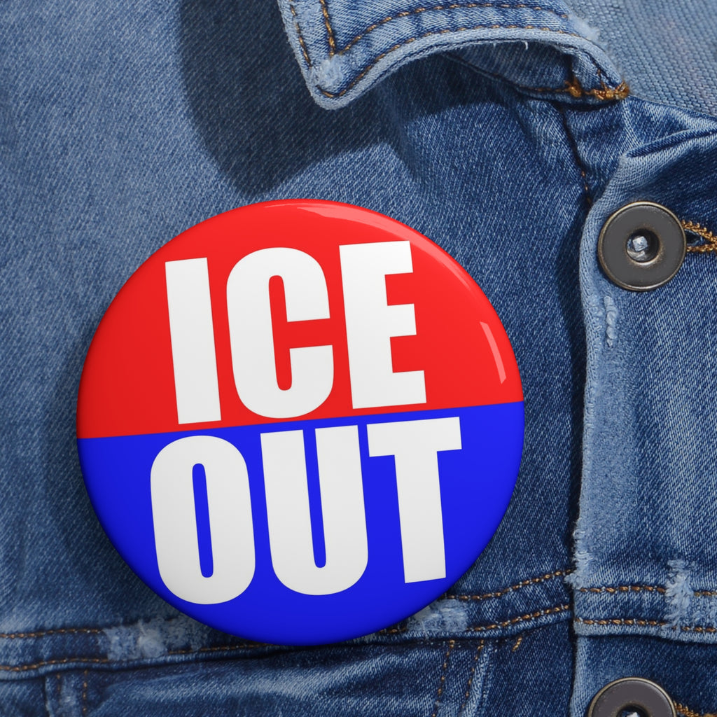 ICE OUT Red, White, and Blue pin | red and blue political style button