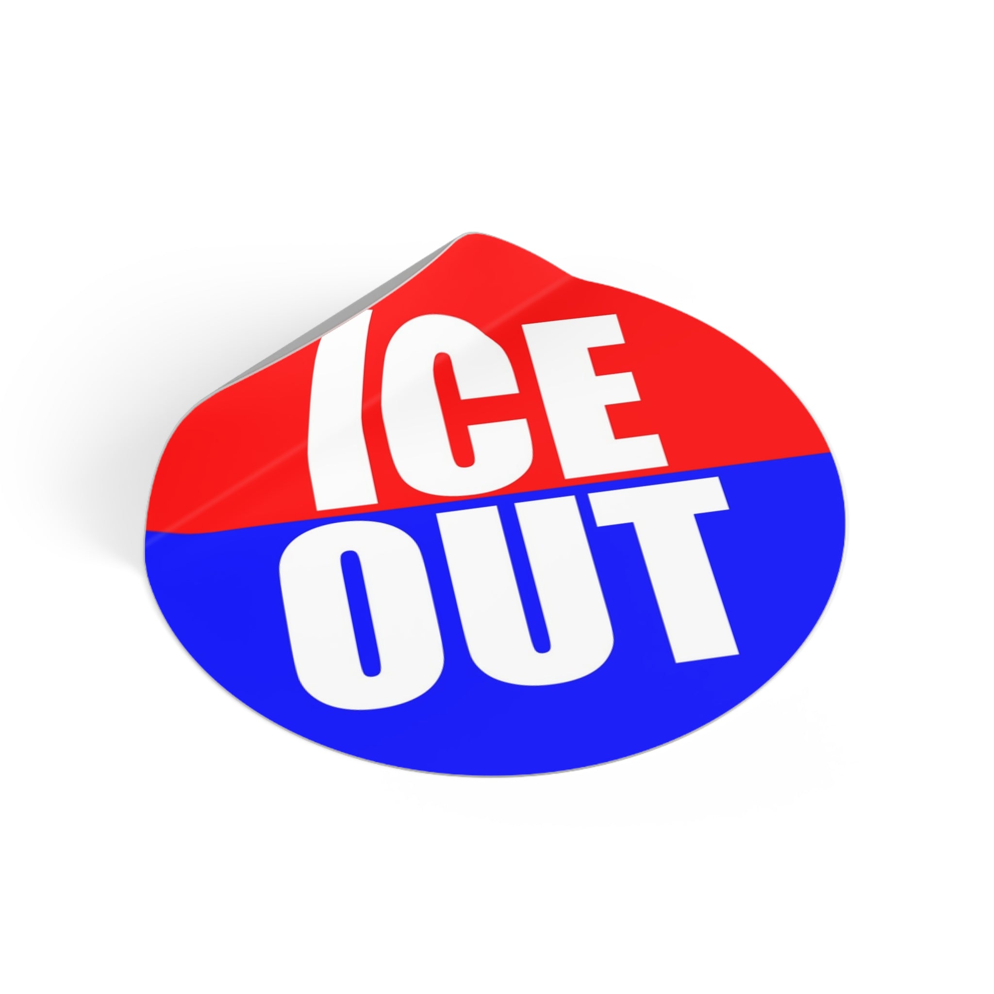 ICE OUT Red, White, and Blue Round Vinyl Sticker | Anti Immigration gestapo