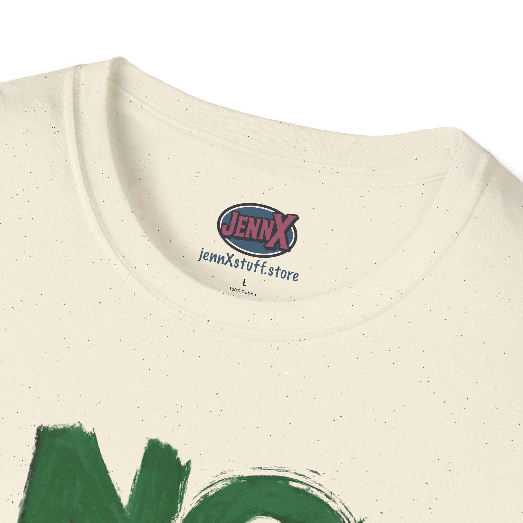 No War brushstroke design T-Shirt | Green Black Red anti-war slogan