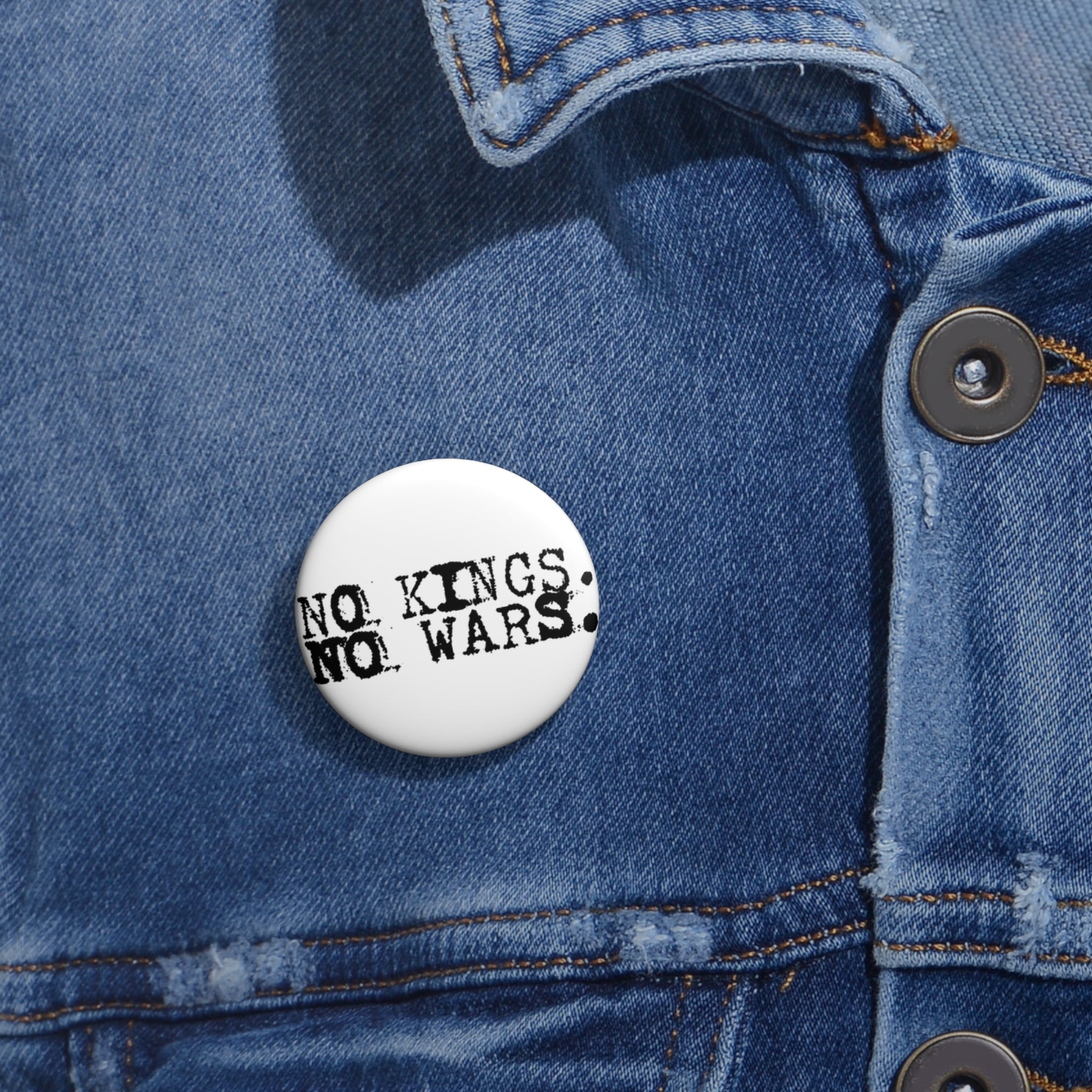 No Kings No Wars pin button | Trump protest
