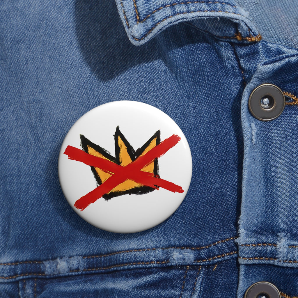 No Kings protest pin button