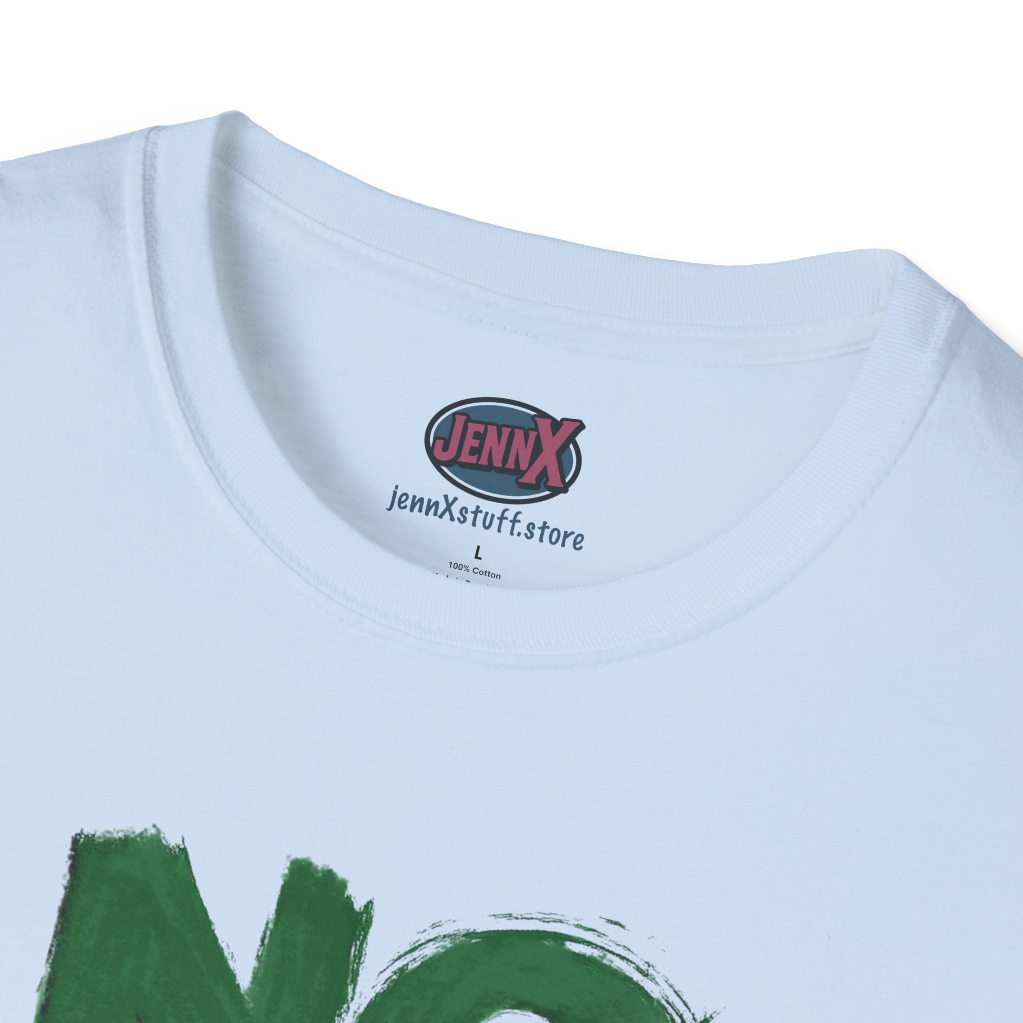 No War brushstroke design T-Shirt | Green Black Red anti-war slogan