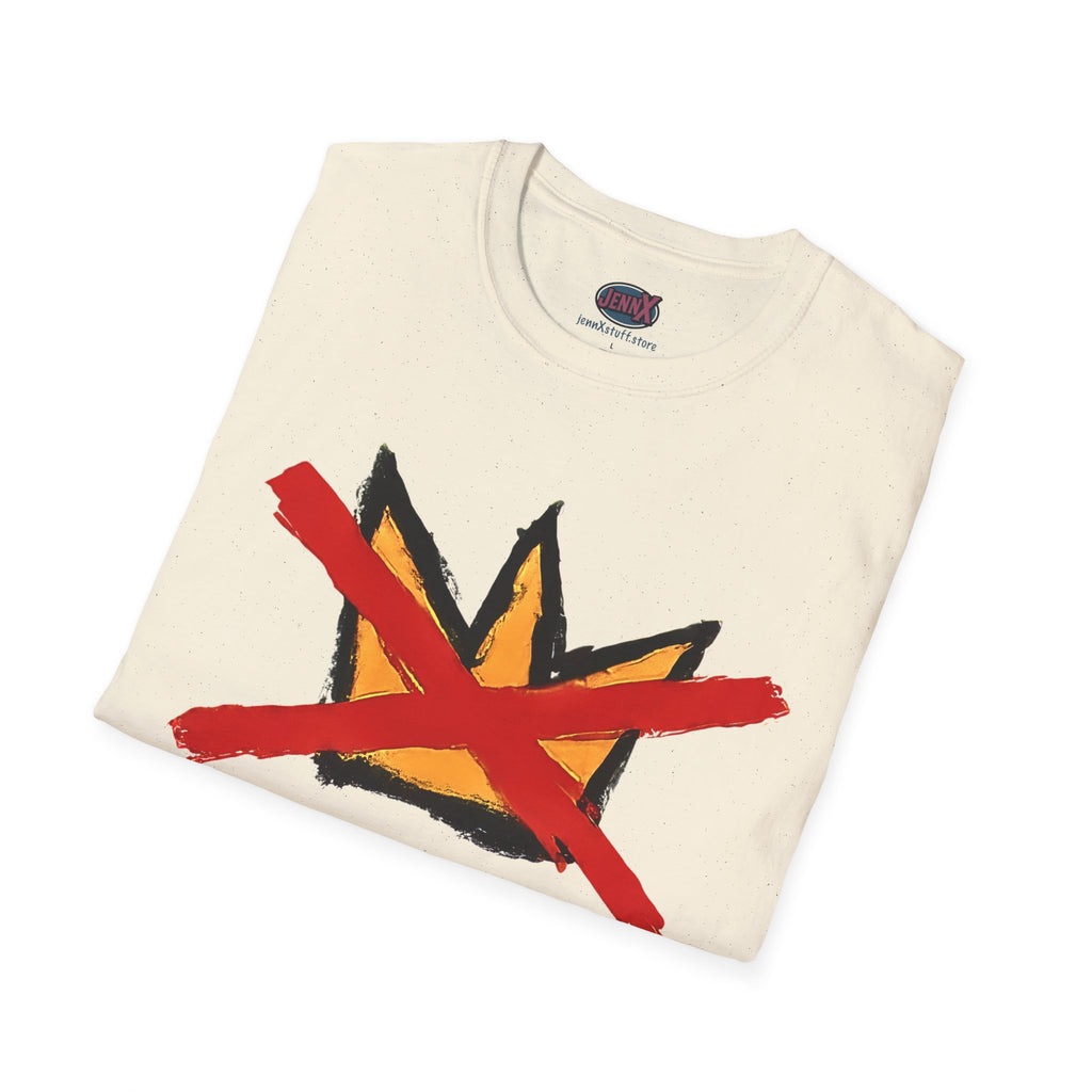 No Kings Crown Protest T-Shirt, Anti-Trump Activist Tee, Unisex Softstyle Shirt, Political Graphic Clothing, Hand-Drawn Protest Art Apparel