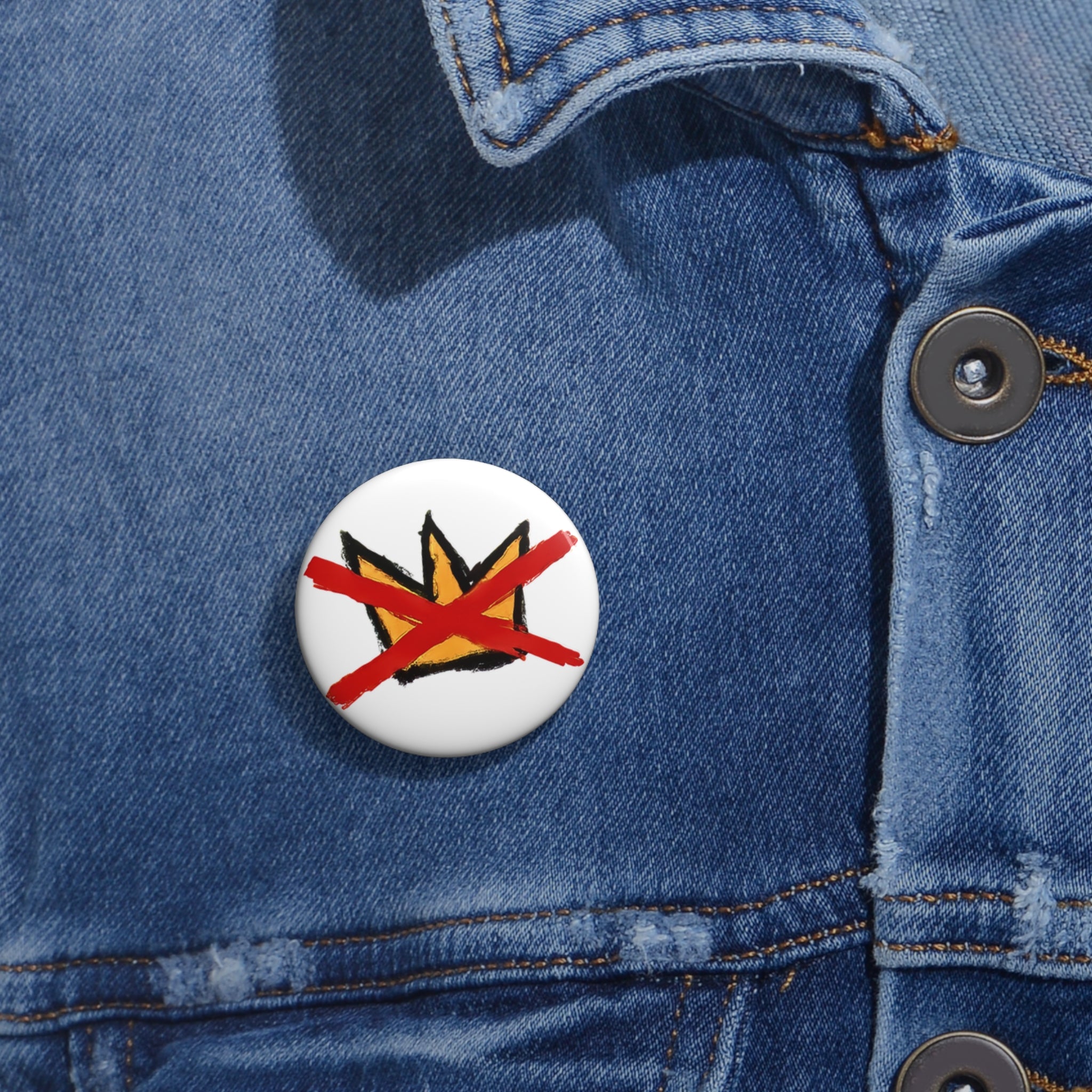 No Kings protest pin button