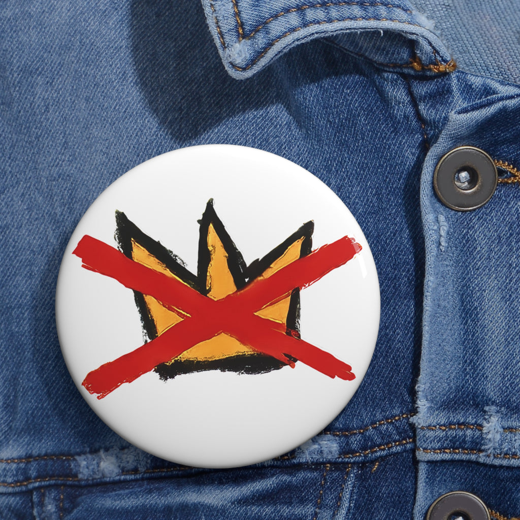 No Kings protest pin button