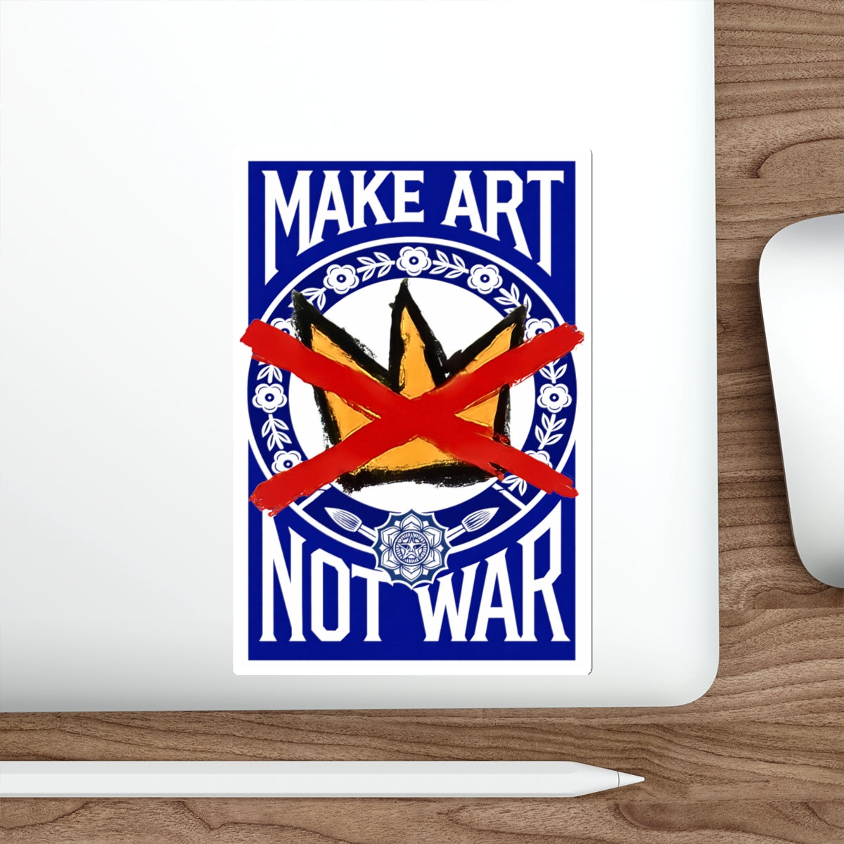 Make Art Not War Sticker | Peace Protest Die-Cut Sticker