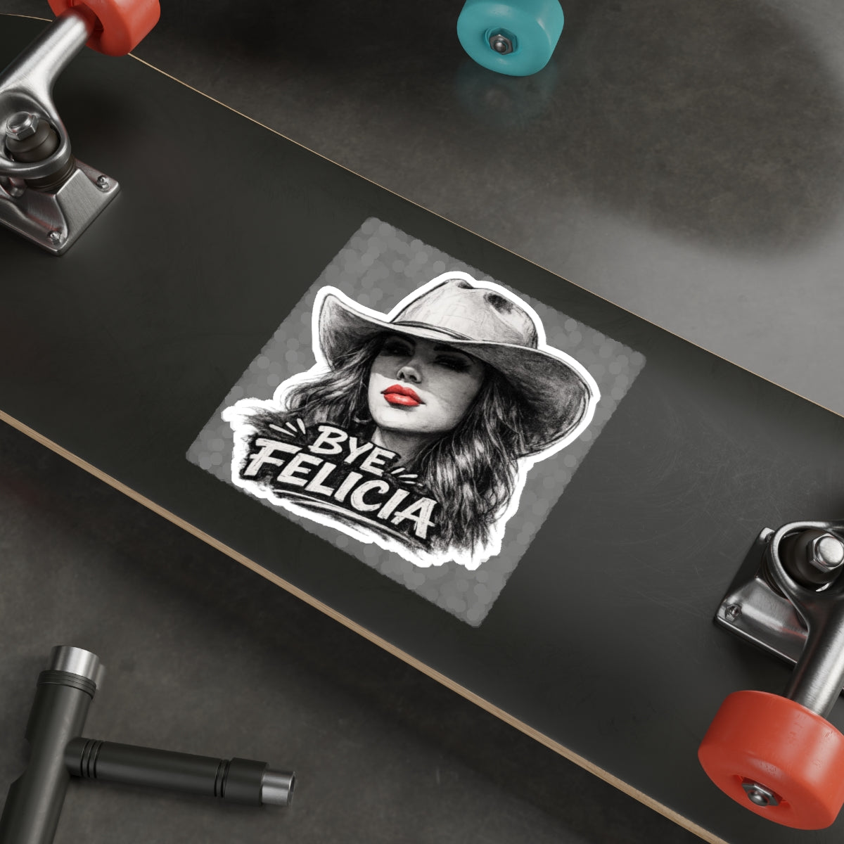 Bye Felicia cowboy woman sticker | Die-Cut Sticker