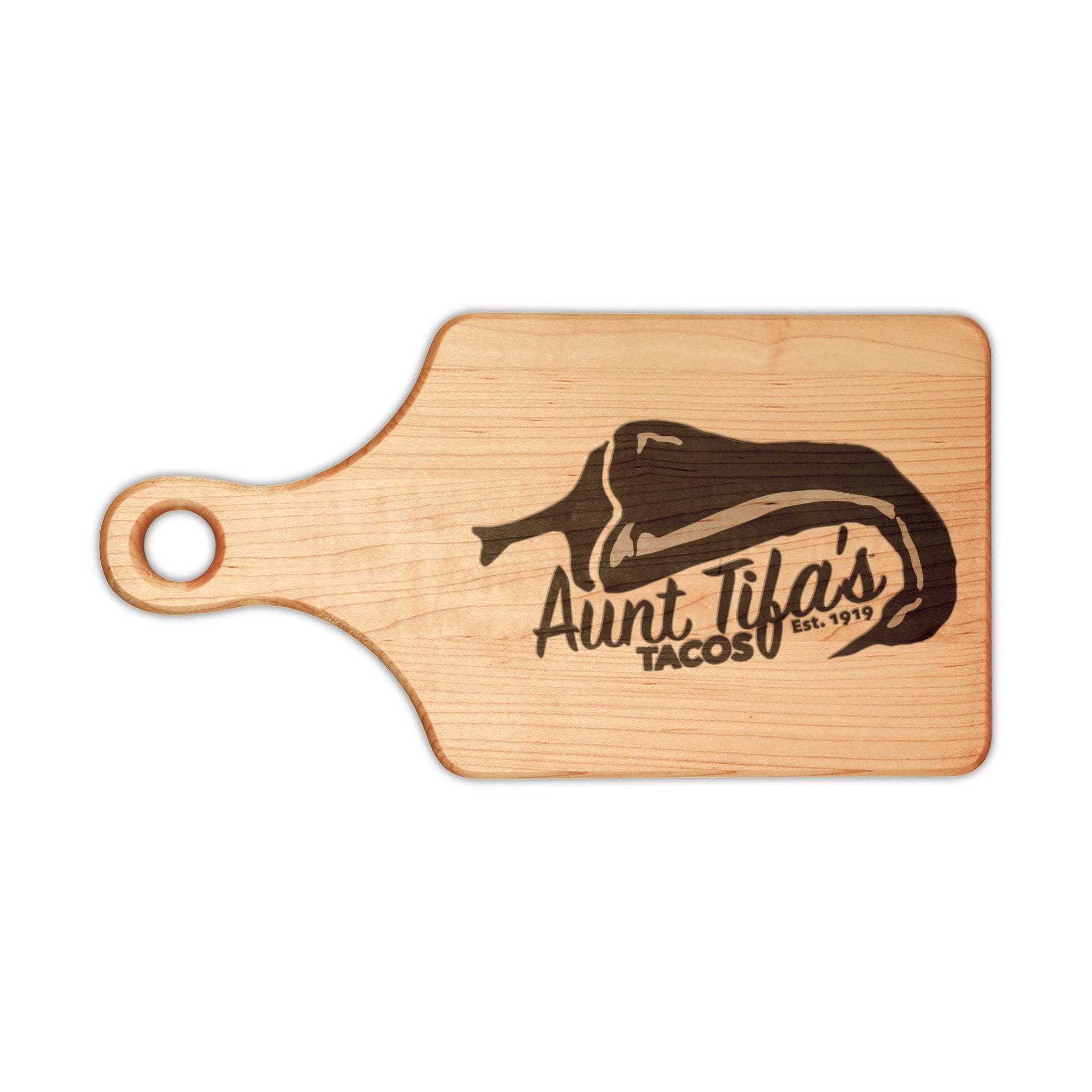 Aunt Tifa's Tacos Wooden Cutting Board - Perfect Anti-Trump ANTIFA gift - Political Satire