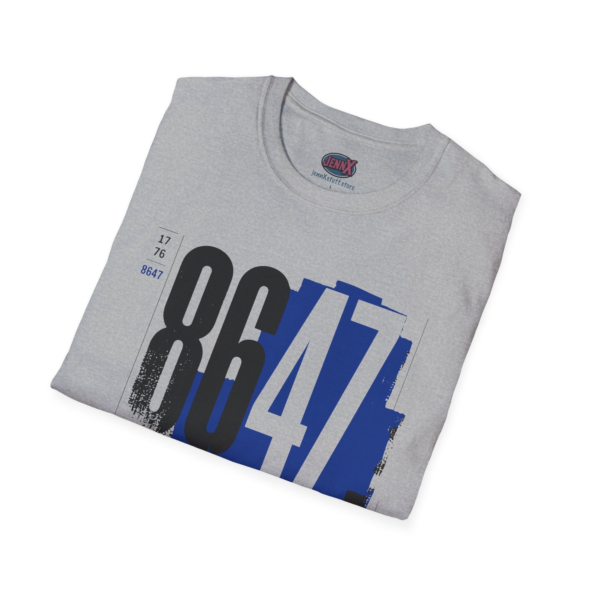 8647 Tee | Bold Blue Black Typographic T-Shirt I We The People Kick Him Out