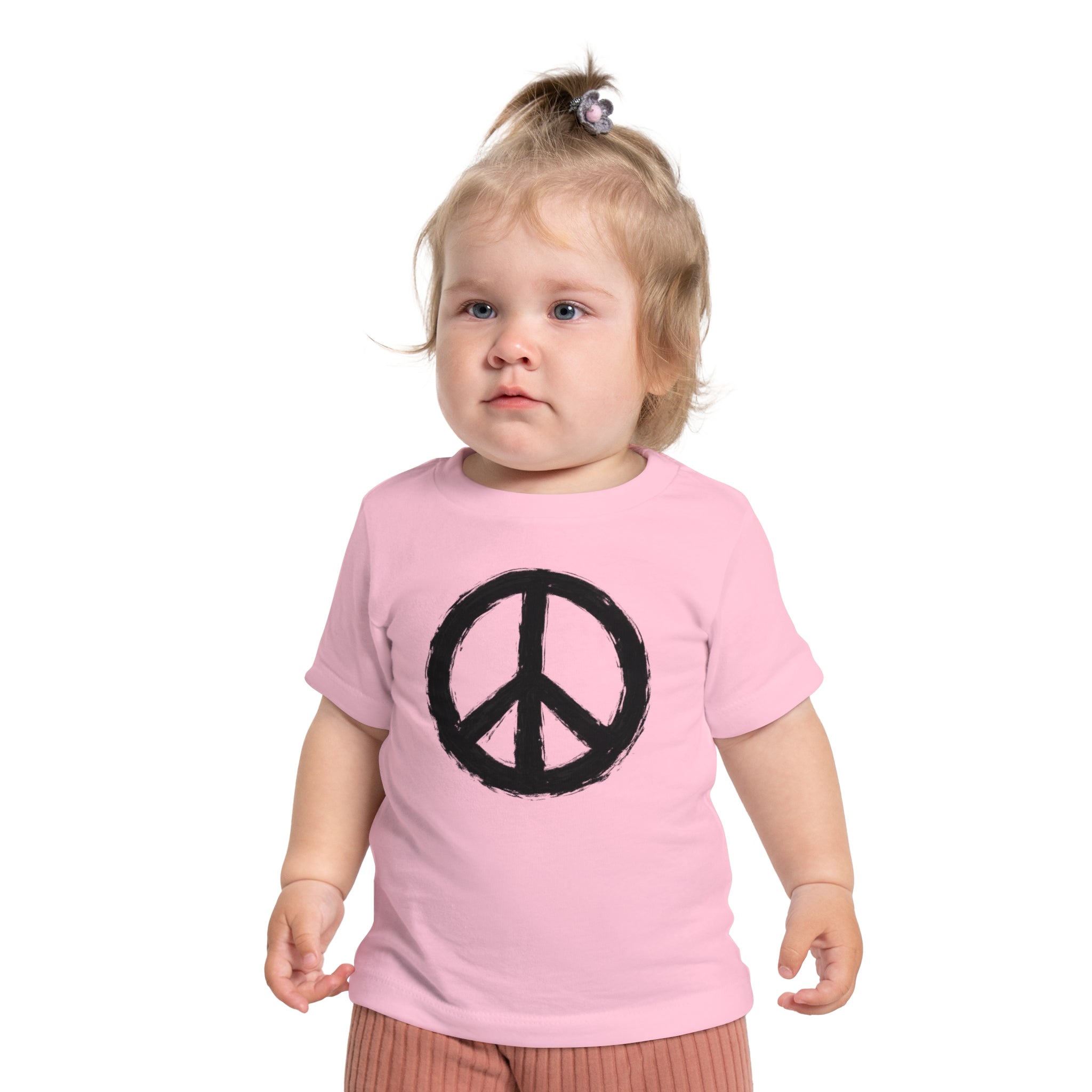 Hand-Drawn Peace Sign Baby T-Shirt | Minimal Hippie Graphic
