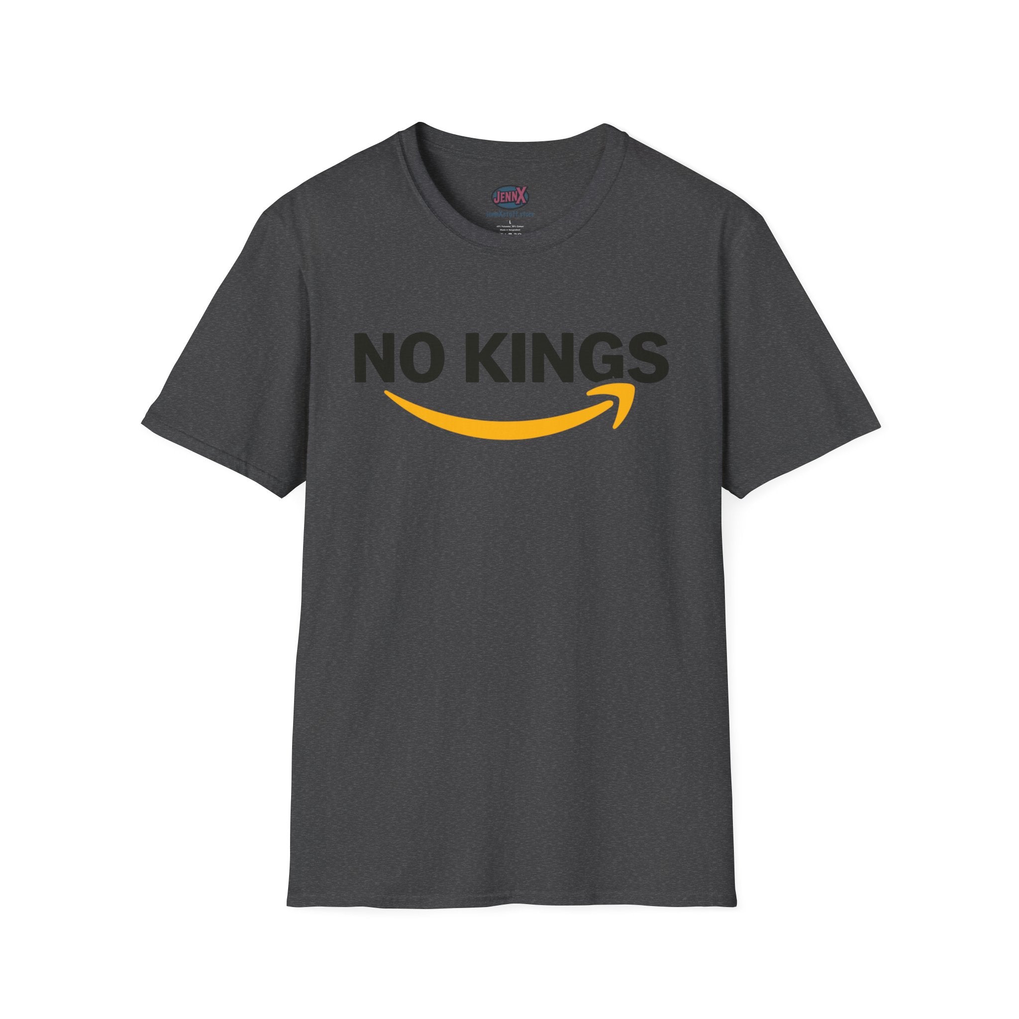 No Kings Amazon T-Shirt | Satirical Logo Parody, Graphic Tee