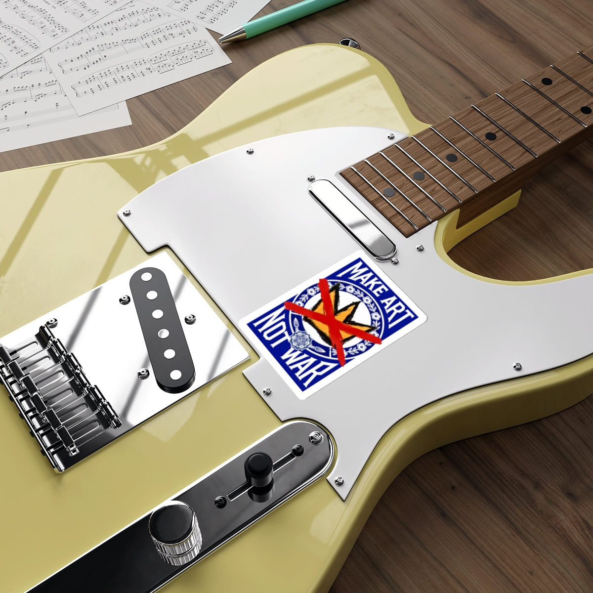 Make Art Not War Sticker | Peace Protest Die-Cut Sticker